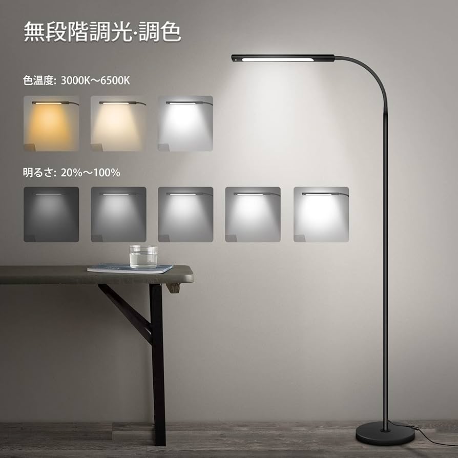 Amazon.co.jp : フロアランプ AIGOTEK LED フロアスタンド 12W